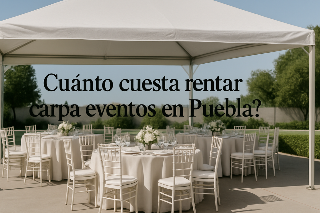 Montaje profesional de carpa para eventos en Puebla con mobiliario y equipo