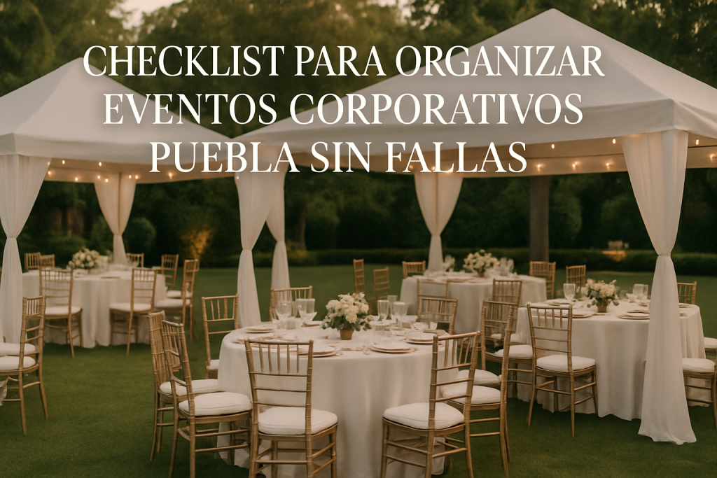 Revisión del checklist para eventos corporativos Puebla con mobiliario y carpas