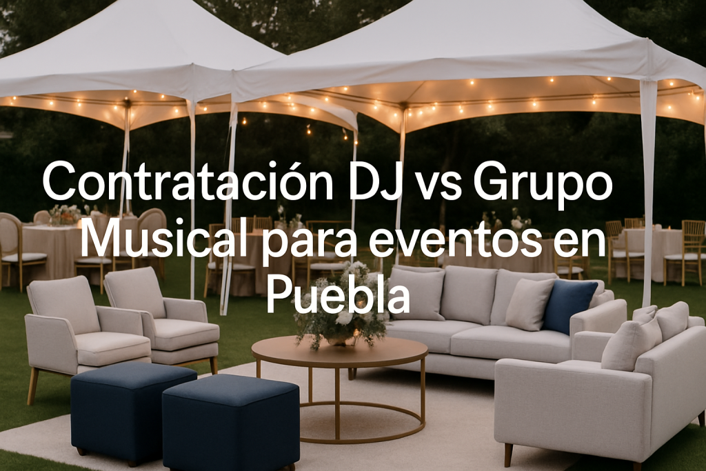 DJ mezclando música en evento con equipo profesional en Puebla